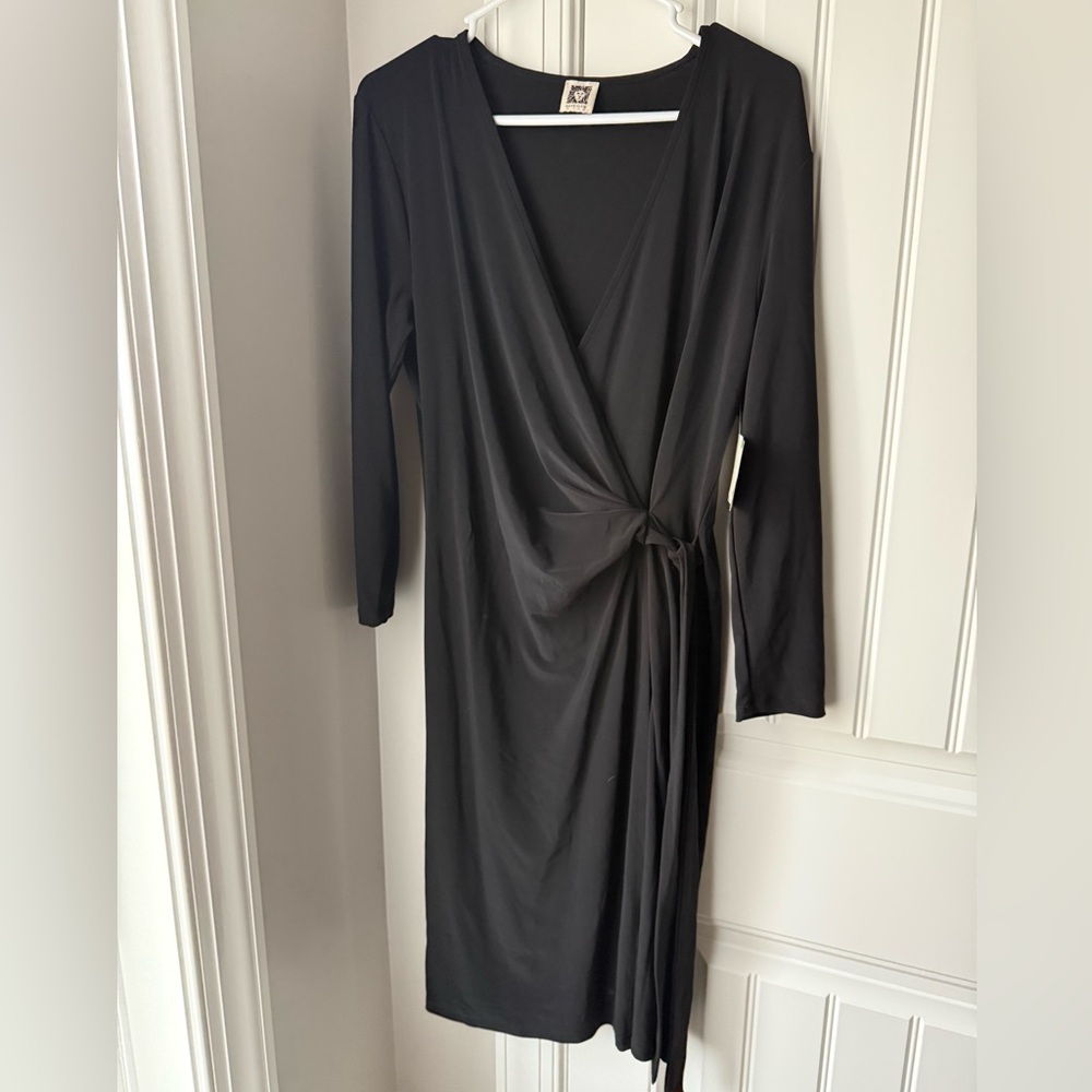 Anne Klein Elegant Black Wrap Dress